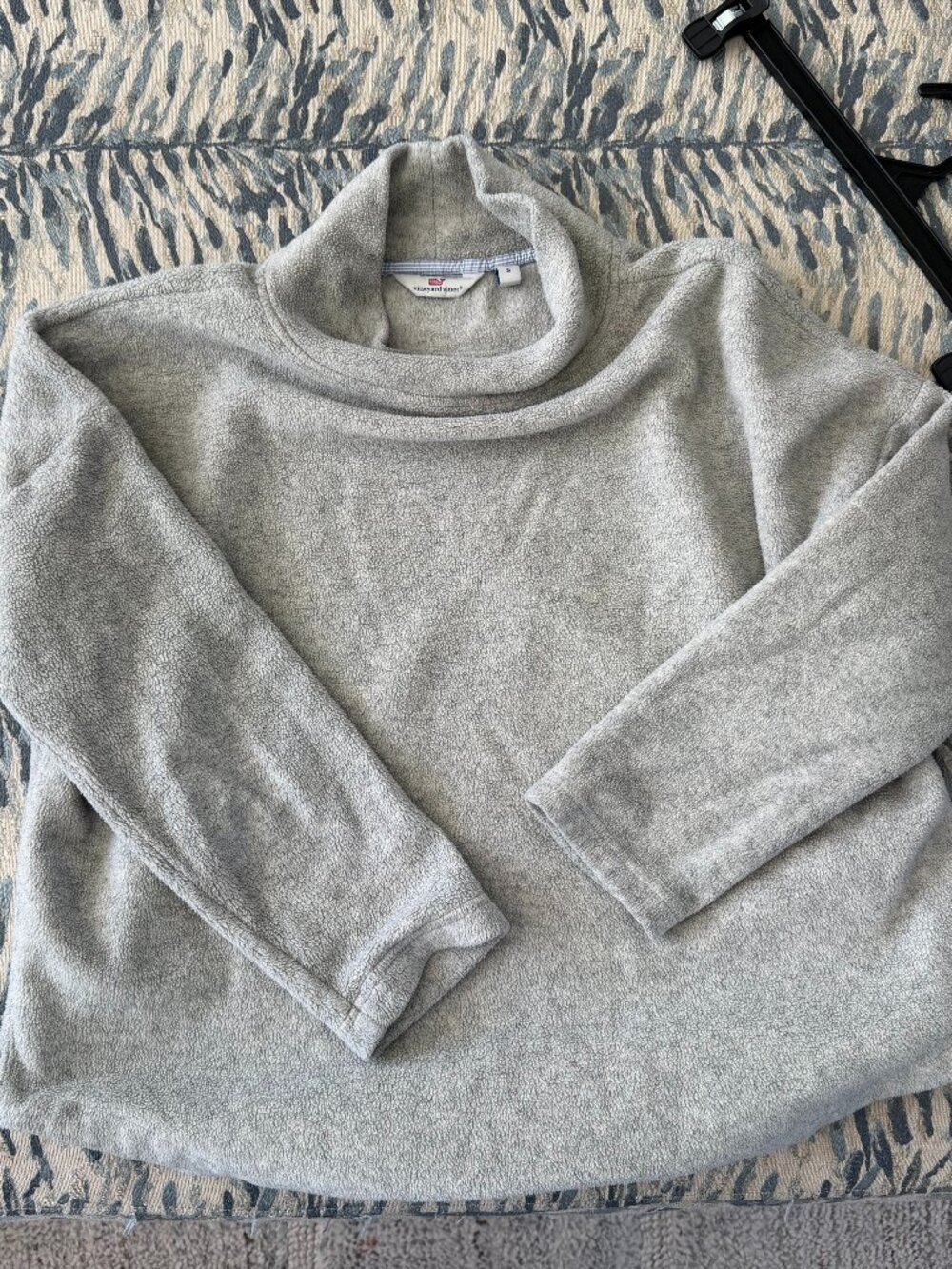 Vineyard Vines Sherpa Fleece Mock Neck Pullover Heather Grey Size [S]